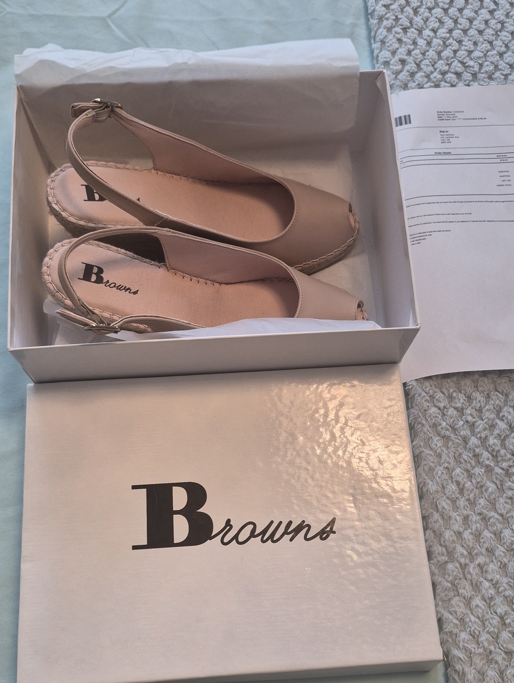 Browns Nude Slingback Espadrille Wedges for Women